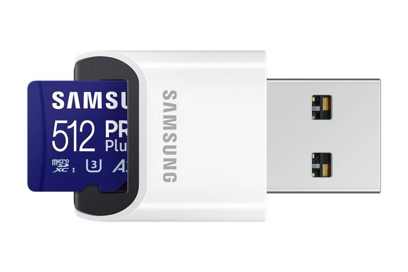 Paměťová karta Samsung PRO Plus MicroSDXC 512GB USB adaptér, Paměťová, karta, Samsung, PRO, Plus, MicroSDXC, 512GB, USB, adaptér