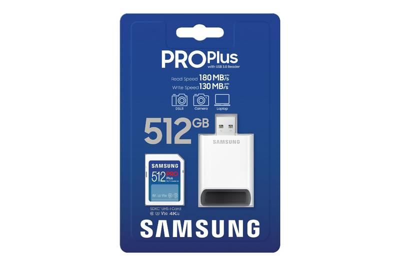 Paměťová karta Samsung PRO Plus SDXC 512GB USB adaptér
