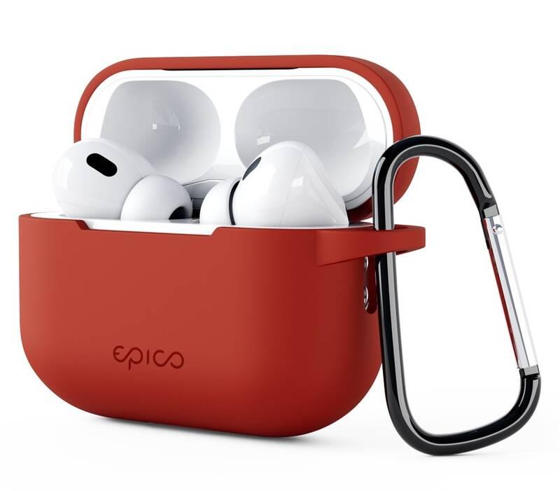 Pouzdro Epico Outdoor Cover s karabinou pro Apple AirPods Pro 2 červené