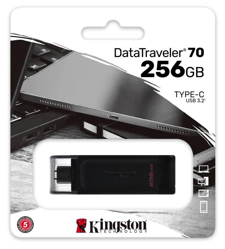 USB Flash Kingston DataTraveler 70 256GB, USB-C černý, USB, Flash, Kingston, DataTraveler, 70, 256GB, USB-C, černý