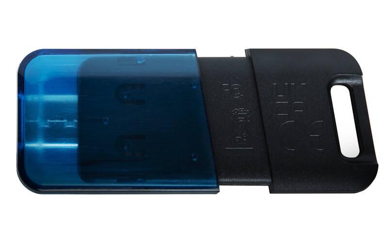 USB Flash Kingston DataTraveler 80 M 256GB, USB-C černý modrý, USB, Flash, Kingston, DataTraveler, 80, M, 256GB, USB-C, černý, modrý