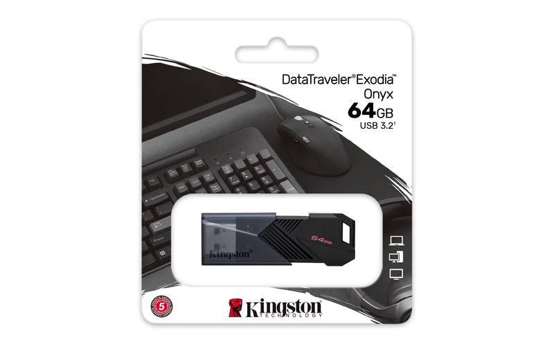 USB Flash Kingston DataTraveler Exodia Onyx 64GB USB 3.2 černý, USB, Flash, Kingston, DataTraveler, Exodia, Onyx, 64GB, USB, 3.2, černý