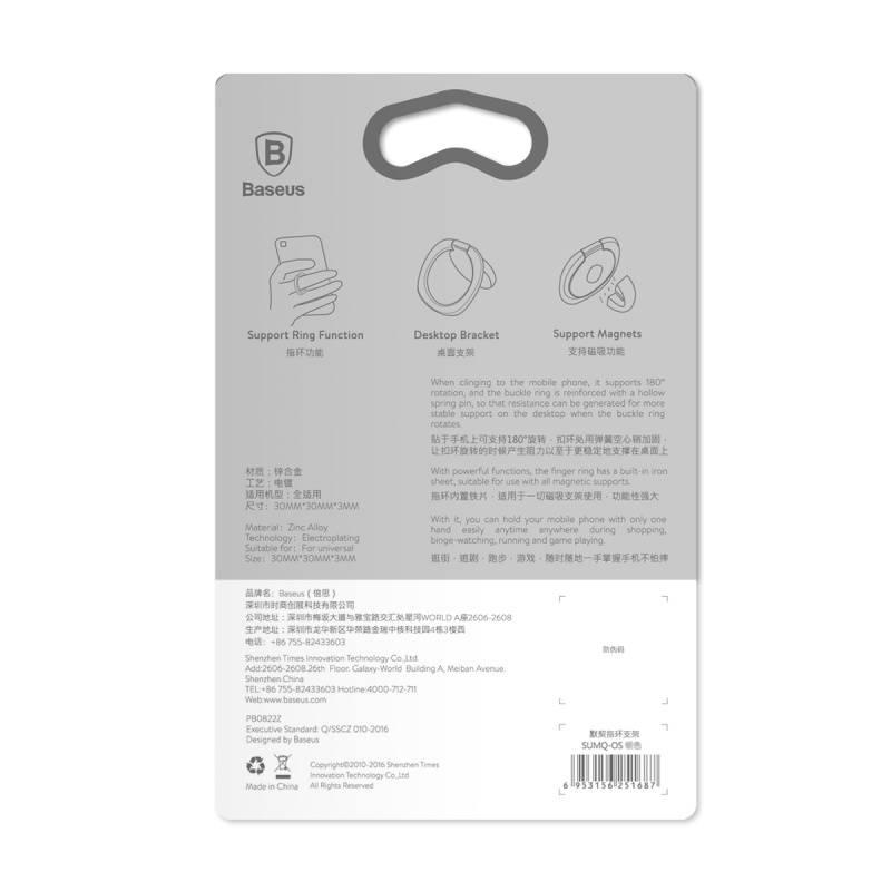 Držák na mobil Baseus Privity s kroužkem černý