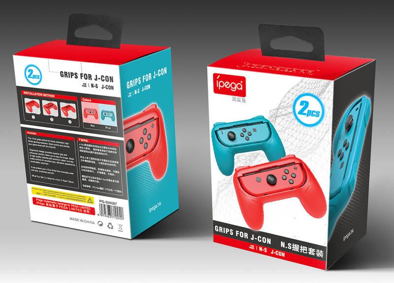 Grip iPega SW087 pro Joy-Con ovladače 2 ks červený modrý