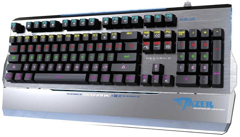 Klávesnice E-Blue Mazer EKM752, US stříbrná