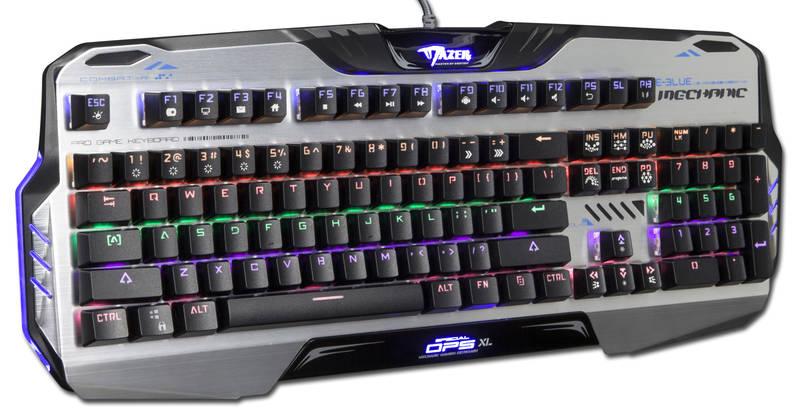 Klávesnice E-Blue Mazer Mechanical 729, US černá stříbrná