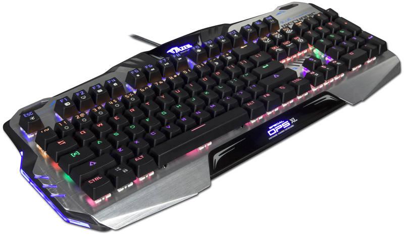 Klávesnice E-Blue Mazer Mechanical 729, US černá stříbrná