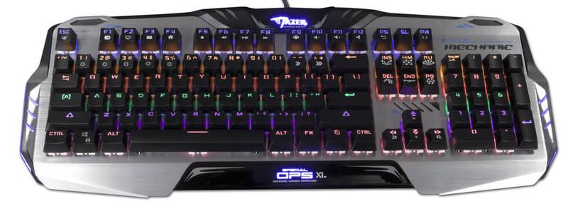 Klávesnice E-Blue Mazer Mechanical 729, US černá stříbrná