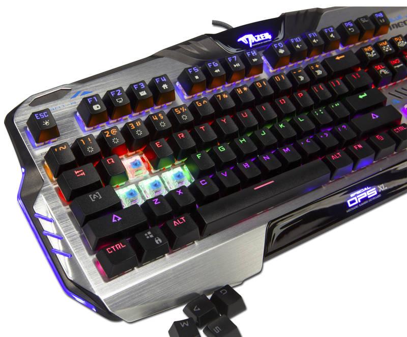 Klávesnice E-Blue Mazer Mechanical 729, US černá stříbrná