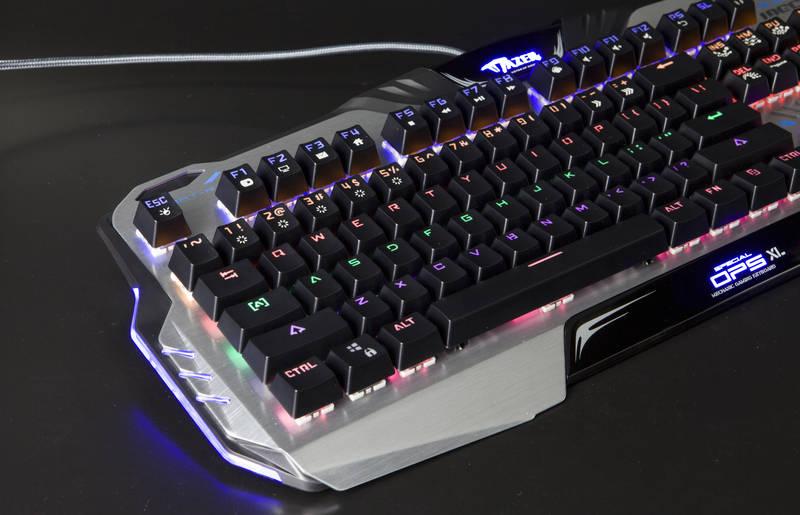 Klávesnice E-Blue Mazer Mechanical 729, US černá stříbrná