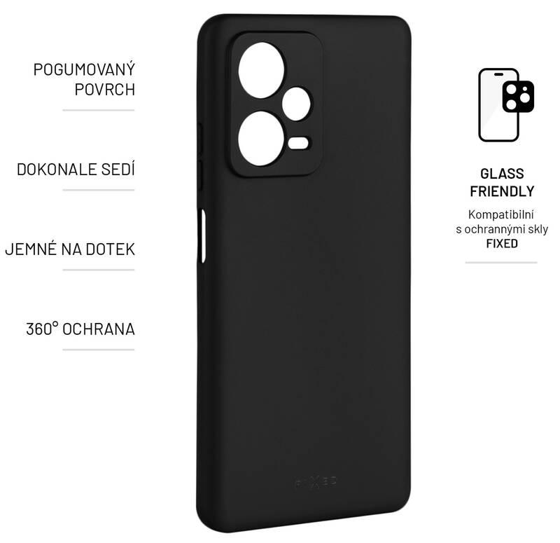 Kryt na mobil FIXED Story na Xiaomi Redmi Note 12 Pro 5G černý