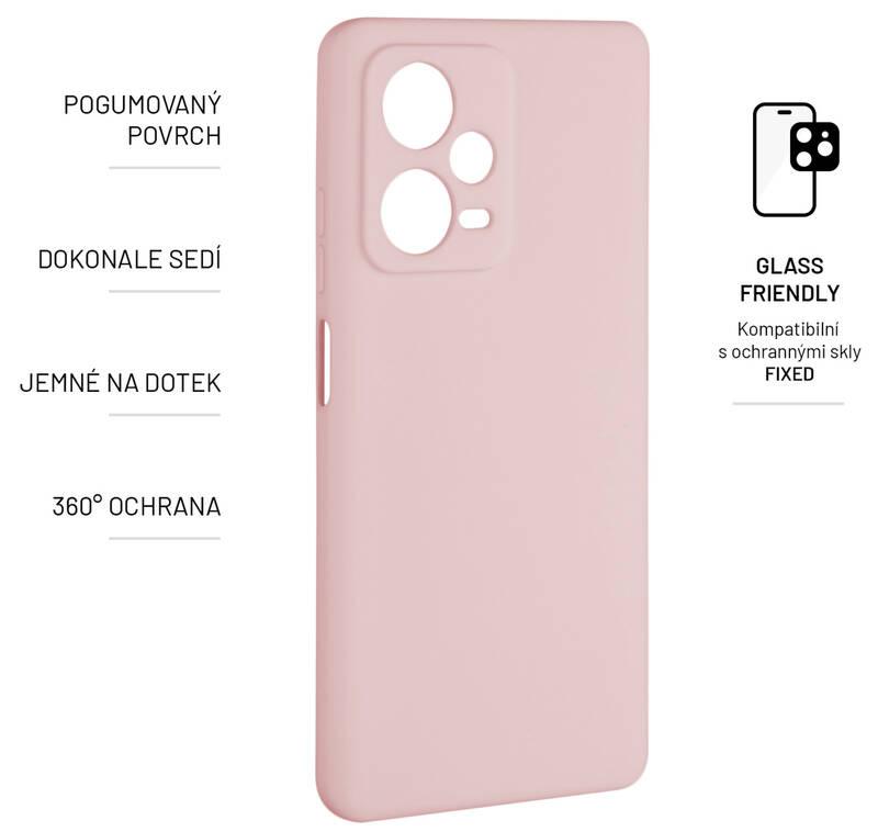 Kryt na mobil FIXED Story na Xiaomi Redmi Note 12 Pro 5G růžový