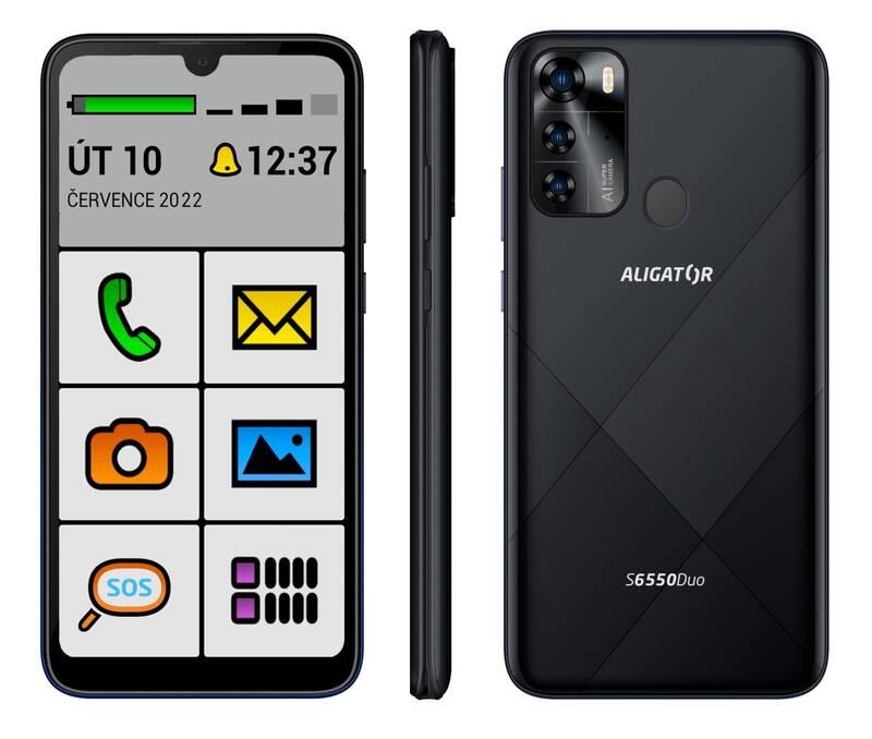 Mobilní telefon Aligator S6550 Senior černý, Mobilní, telefon, Aligator, S6550, Senior, černý