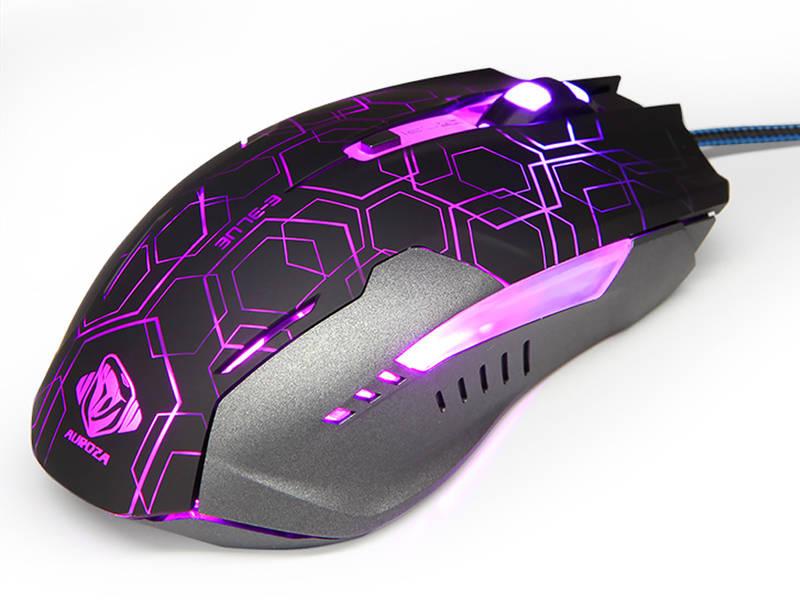 Myš E-Blue Auroza Hexagon černá