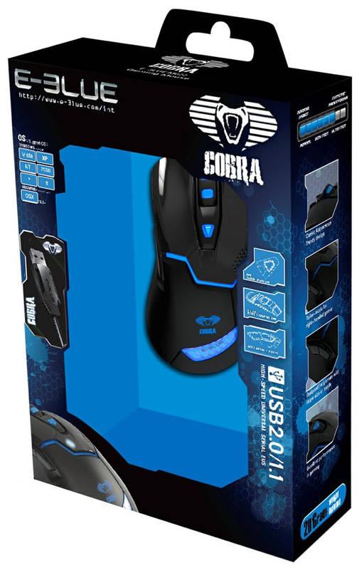 Myš E-Blue Cobra 622 černá, Myš, E-Blue, Cobra, 622, černá
