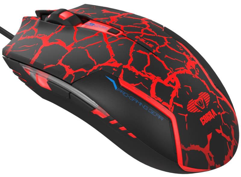 Myš E-Blue Cobra e-box černá červená