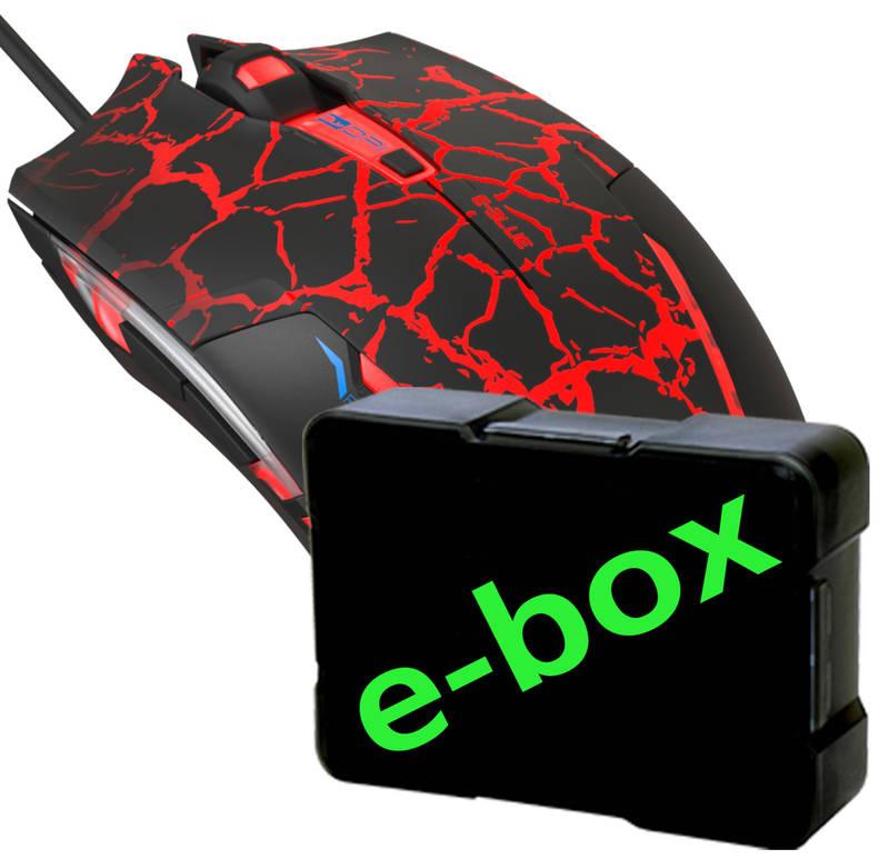 Myš E-Blue Cobra e-box černá červená, Myš, E-Blue, Cobra, e-box, černá, červená