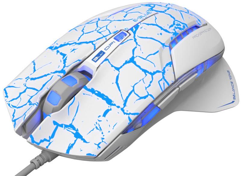 Myš E-Blue Mazer Pro e-box bílá modrá