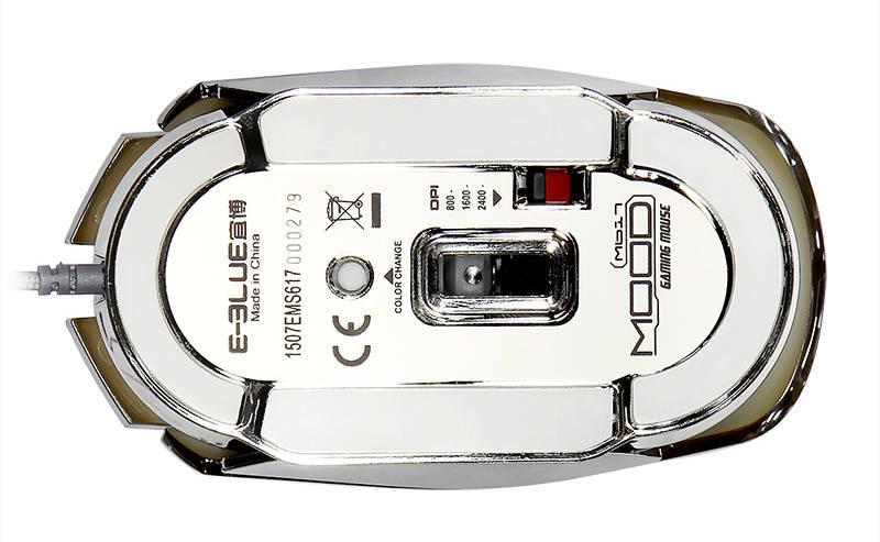 Myš E-Blue Mood e-box, 7 barev podsvícení stříbrná