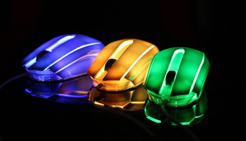 Myš E-Blue Mood e-box, 7 barev podsvícení stříbrná