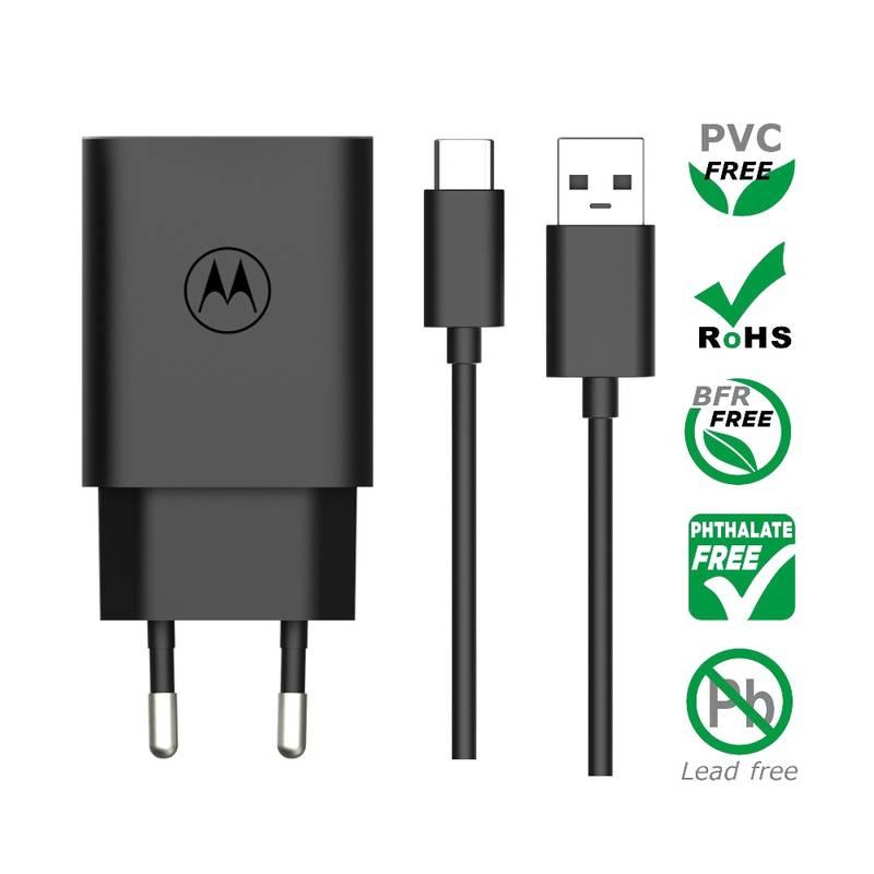 Nabíječka do sítě Motorola TurboPower 20W, 1x USB USB-C kabel 1m černá