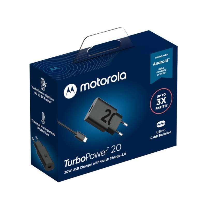 Nabíječka do sítě Motorola TurboPower 20W, 1x USB USB-C kabel 1m černá