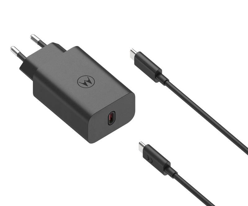 Nabíječka do sítě Motorola TurboPower 68W, 1x USB-C USB-C kabel 1m černá