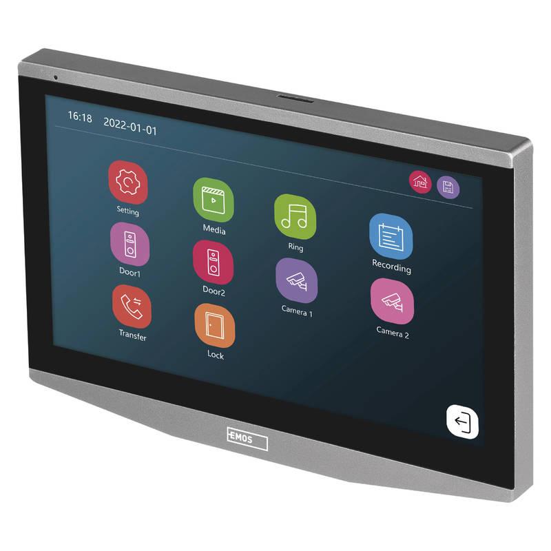 Přídavný monitor EMOS GoSmart IP-700B k domácímu videotelefonu IP-700A šedý, Přídavný, monitor, EMOS, GoSmart, IP-700B, k, domácímu, videotelefonu, IP-700A, šedý