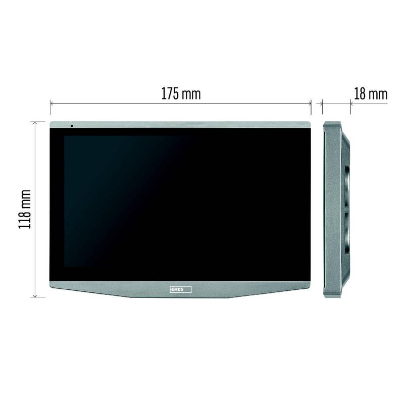 Přídavný monitor EMOS GoSmart IP-700B k domácímu videotelefonu IP-700A šedý, Přídavný, monitor, EMOS, GoSmart, IP-700B, k, domácímu, videotelefonu, IP-700A, šedý