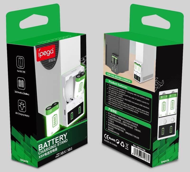 Příslušenství iPega XBX010 nabíječka baterií pro gamepad Xbox X S bílá