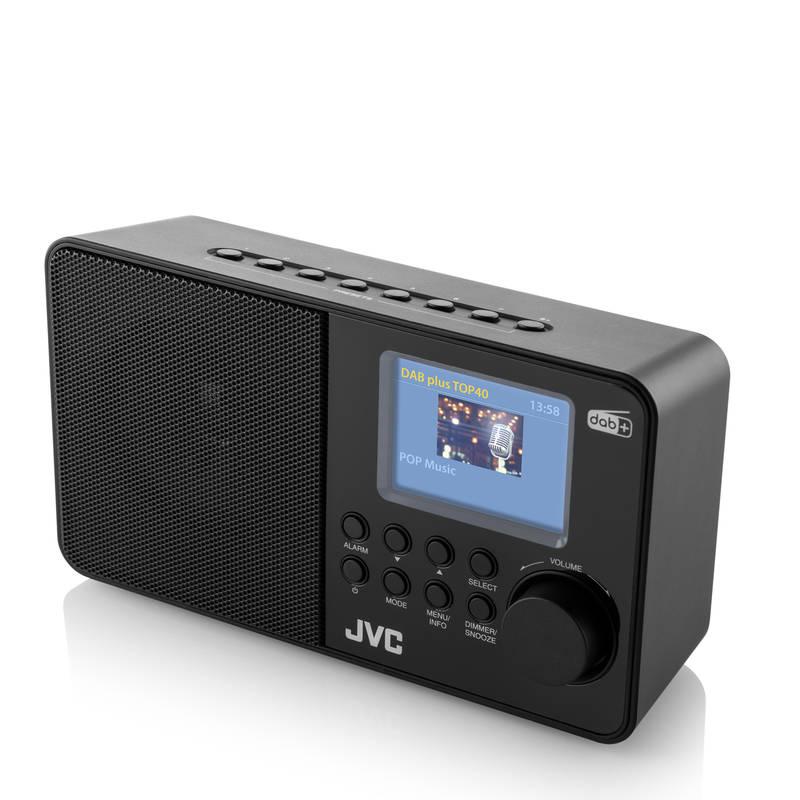 Radiopřijímač s DAB JVC RA-E611B-DAB černý