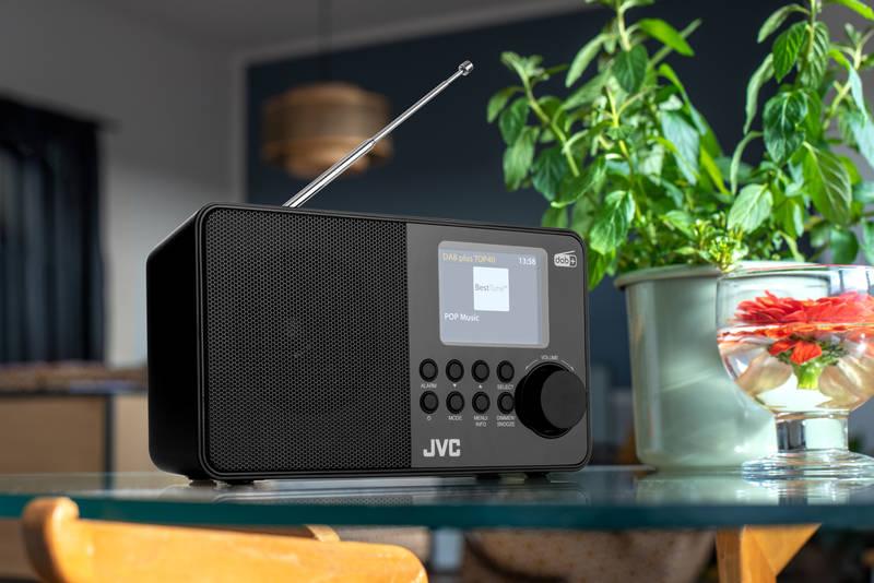 Radiopřijímač s DAB JVC RA-E611B-DAB černý