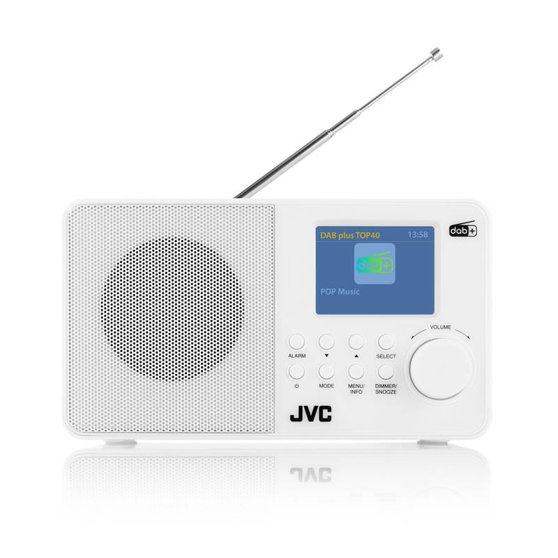 Radiopřijímač s DAB JVC RA-E611W-DAB bílý