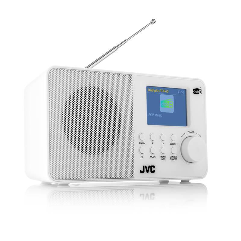 Radiopřijímač s DAB JVC RA-E611W-DAB bílý