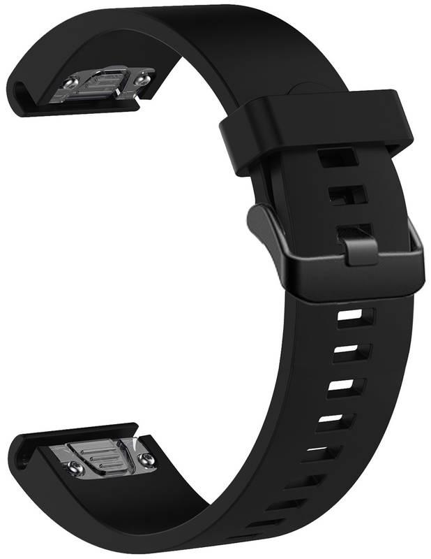 Řemínek FIXED Silicone Strap na Garmin QuickFit 20 mm černý