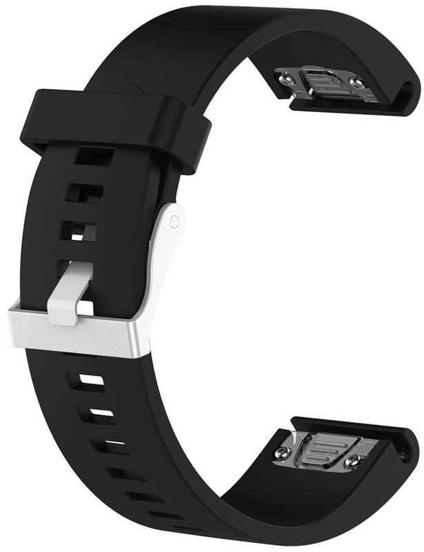 Řemínek FIXED Silicone Strap na Garmin QuickFit 20 mm černý