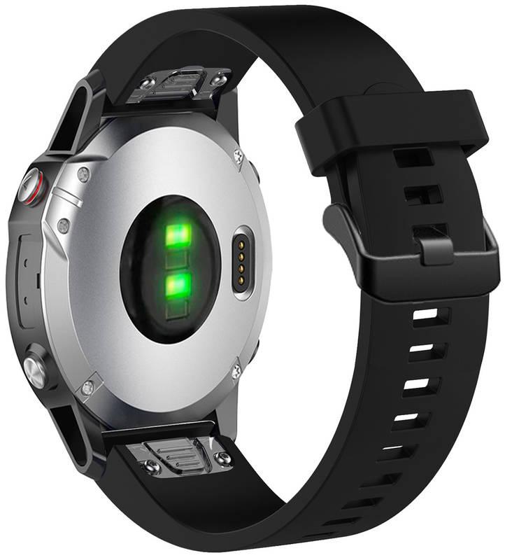 Řemínek FIXED Silicone Strap na Garmin QuickFit 20 mm černý