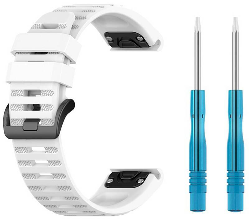 Řemínek FIXED Silicone Strap na Garmin QuickFit 22 mm bílý
