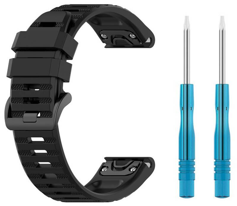 Řemínek FIXED Silicone Strap na Garmin QuickFit 22 mm černý