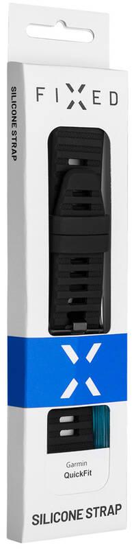 Řemínek FIXED Silicone Strap na Garmin QuickFit 22 mm černý