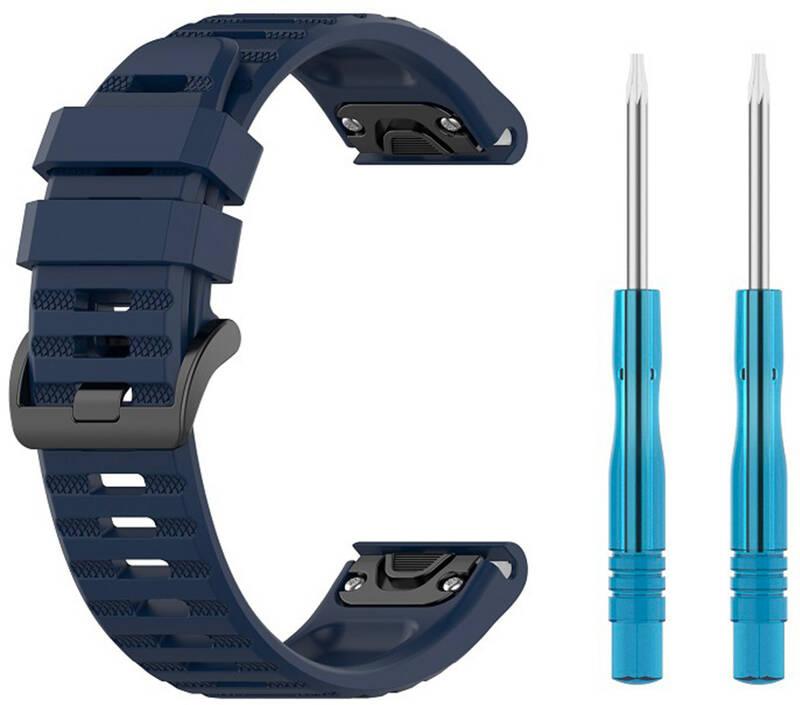 Řemínek FIXED Silicone Strap na Garmin QuickFit 22 mm modrý