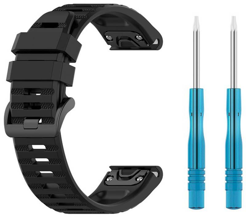 Řemínek FIXED Silicone Strap na Garmin QuickFit 26 mm černý