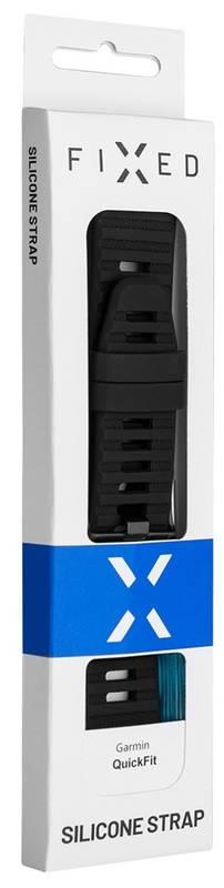 Řemínek FIXED Silicone Strap na Garmin QuickFit 26 mm černý