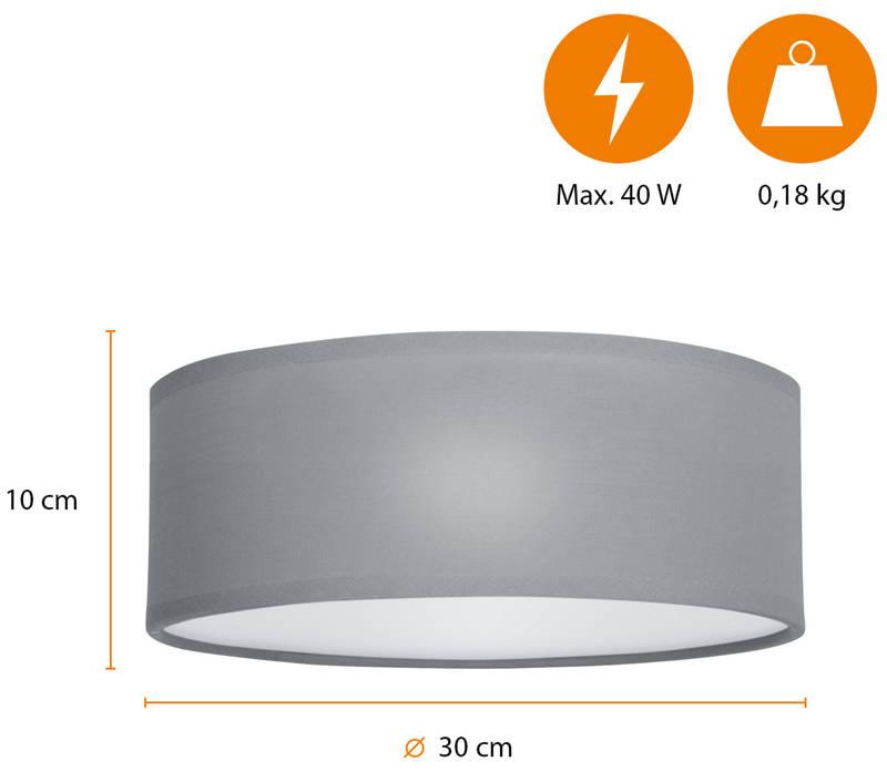 Stropní svítidlo Smartwares 30 cm šedé, Stropní, svítidlo, Smartwares, 30, cm, šedé