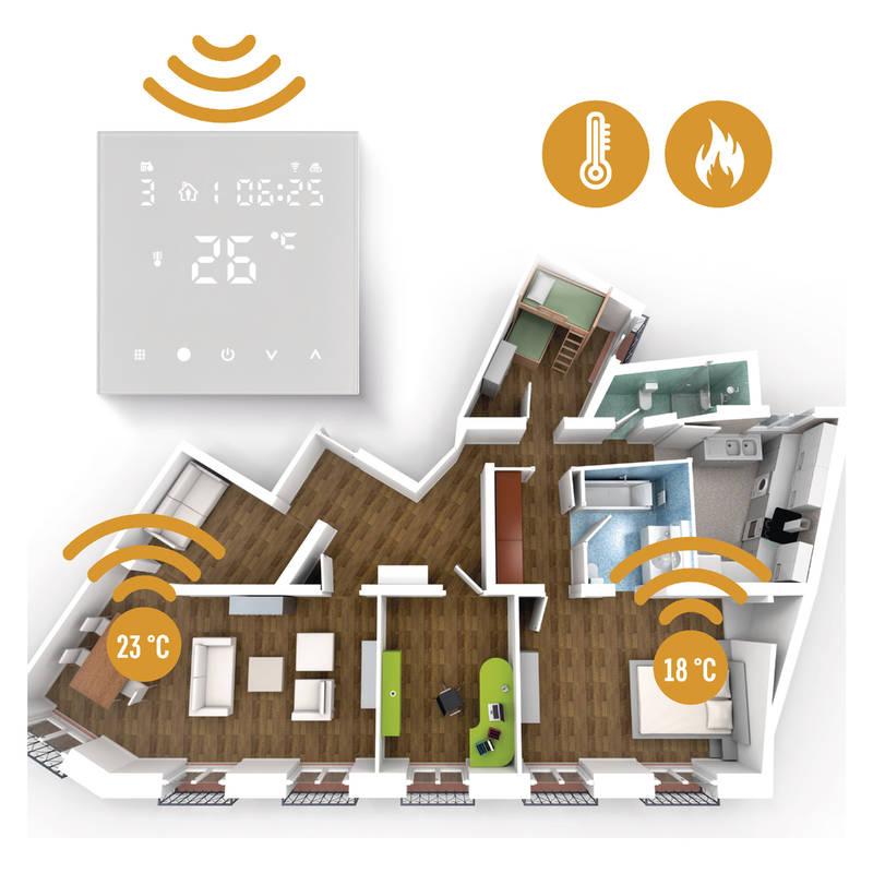 Termostat EMOS GoSmart digitální pokojový pro podlahové topení s Wi-Fi, Termostat, EMOS, GoSmart, digitální, pokojový, pro, podlahové, topení, s, Wi-Fi