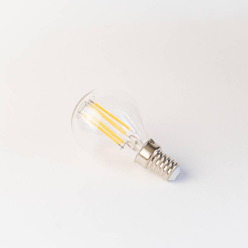 Žárovka LED Tesla filament miniglobe, E14, 4,2W, teplá bílá