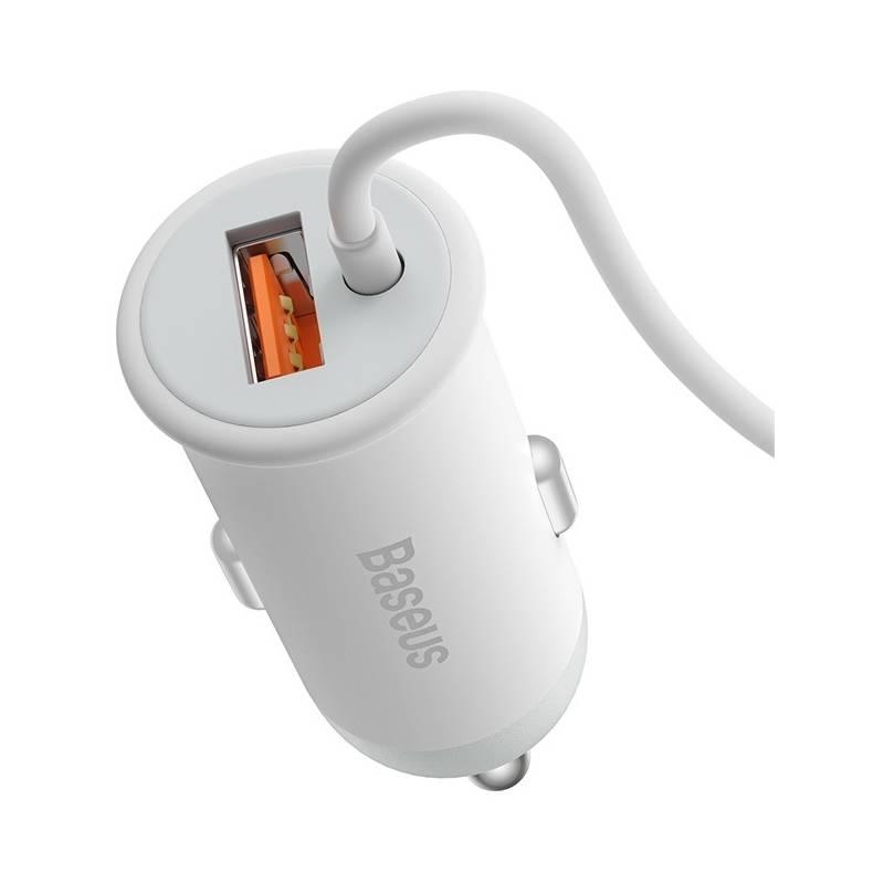 Adaptér do auta Baseus CW01 s bezdrátovým nabíjením USB-A, 15 W 25 W bílý
