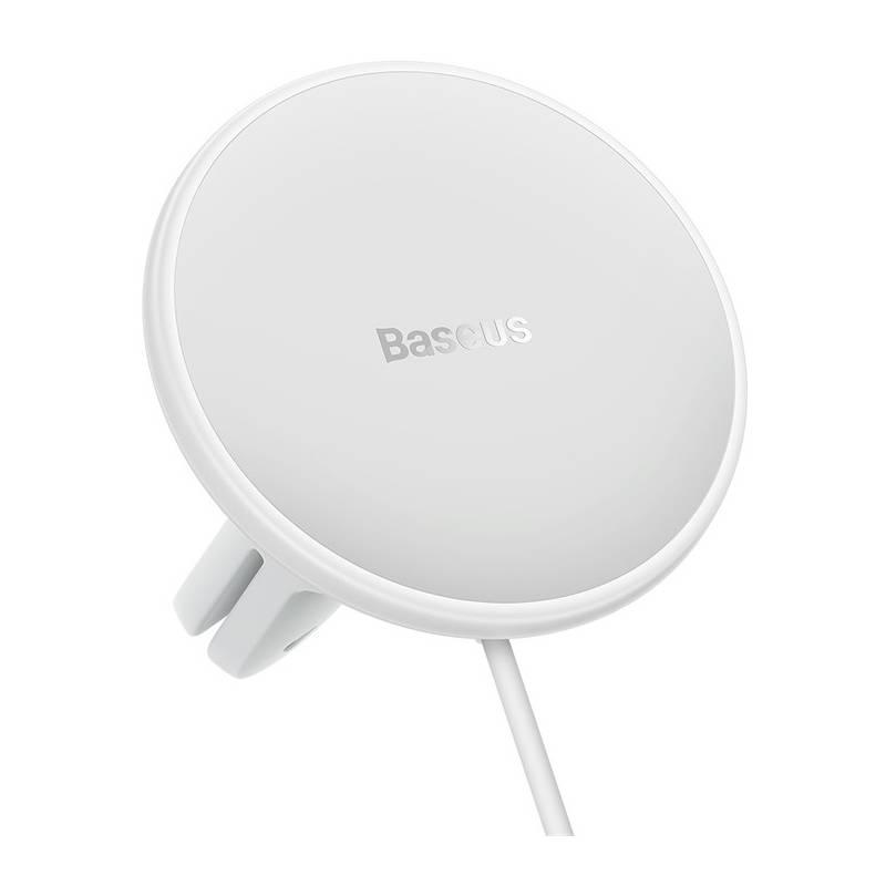 Adaptér do auta Baseus CW01 s bezdrátovým nabíjením USB-A, 15 W 25 W bílý