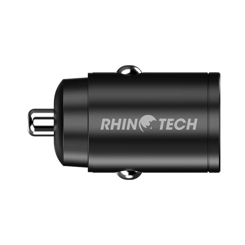 Adaptér do auta RhinoTech MINI, USB-C USB-A 30W černý