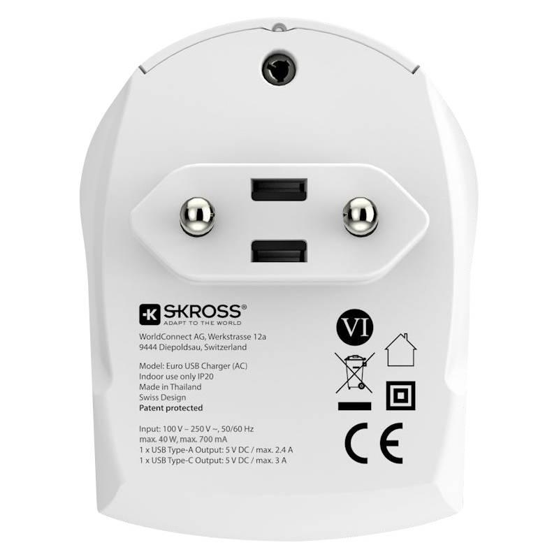 Cestovní adaptér SKROSS Type-C Euro, 5400mA max.
